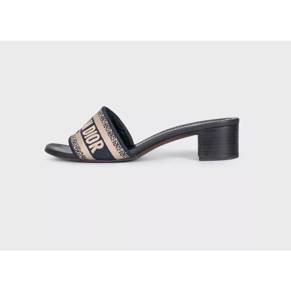 Christian Dior Dway Mules - Black Textile Size 38.5
